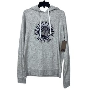 Georgetown Hoyas College Large Cream lightweight Hoodie NWT kangaroo pocket
